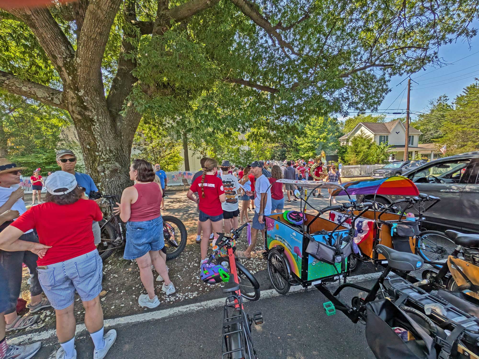 Parked cargo bikes