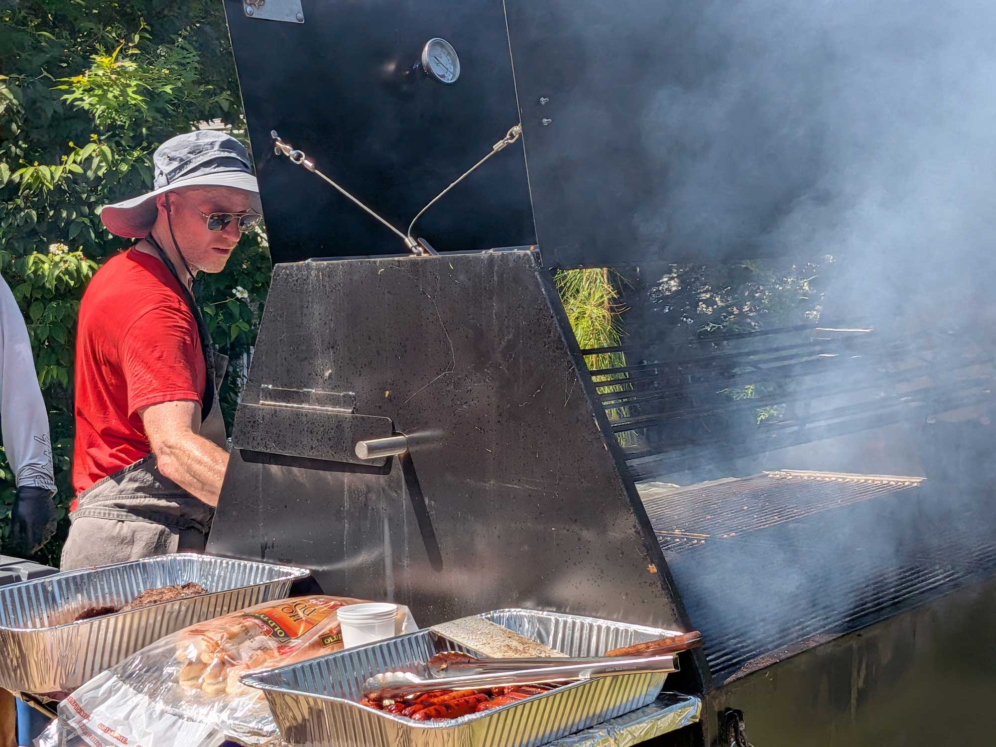 barbecue grill and smoke